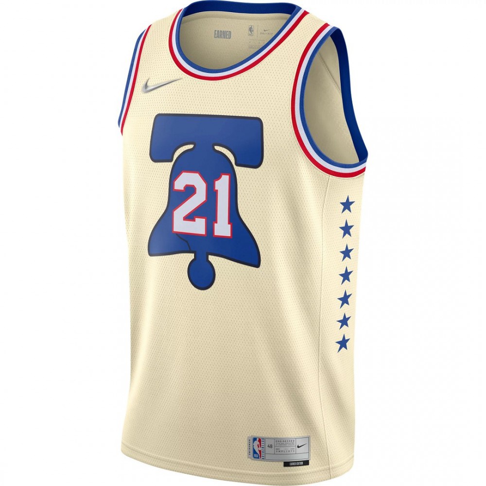 Men's Philadelphia 76ers Joel Embiid #21 2021 Swingman Jersey - Earned Edition-Pro Kit Vault | Brand New 26/27 Sports Jerseys